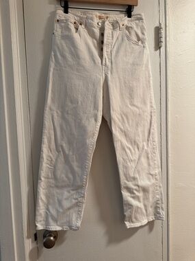 Levi's Ribcage Straight Leg White Women's Jeans